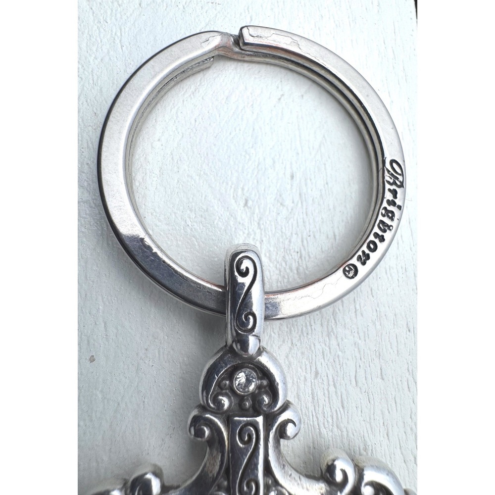 Brighton Silver Tone Divinity Cross Key Fob Ornate Scrollwork Keychain Charm - Picture 4 of 11